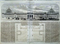 Original Old Antique Print Building International Exhibition 1861 Ground Plan