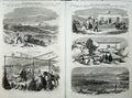 Original Old Antique Print 1861 Garibaldi Digging Roots Farmyard House Garden