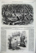 Old Antique Print 1861 Caves Jedburgh War America Carolinian Pickets Guns 19th