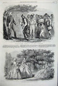 Original Old Antique Print 1861 Civil War America Sier Paris Fashion Dresses