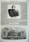 Original Old Antique Print 1861 Storthing House Norway Fould Finance France Man