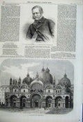 Old Antique Print Fox Prime Minister Zealand 1861 Church St Mark Venice 19th