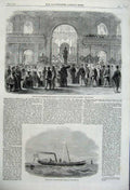 Old Antique Print Screw Clipper Gazelle 1861 Italian Exposition Florence 19th