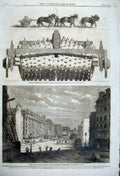 Old Antique Print 1861 Boulevard Malesherbes Madeleine Braby Machine Road 19th