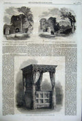 Old Antique Print Bed Henry France Chateau Pau 1861 Castle Exeter Berry 19th