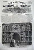 Old Antique Print *0150 1861 West Screen Exeter Cathedral Archaeological