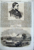 Original Old Antique Print Lord Herbert 1861 Cumberland Rifle Carlisle Rickerby
