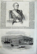 Original Old Antique Print Count Ornano France 1861 Harbour Pierre Martinique