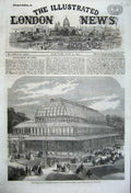 Old Antique Print 1861 Conservatory Royal Horticultural Society Gardens 19th