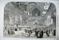 Old Antique Print 1861 London Rifle Brigade Hall Guildhall Dancing Party 19th