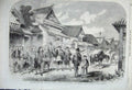 Original Old Antique Print 1861 Interior Japan Matchlockmen Omura Horse Army