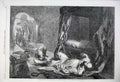 Original Old Antique Print 1861 Scene Death William Conqueror Man Dog Gilbert