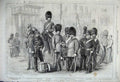 Original Old Antique Print 1861 Officers Privates Artillery Company London Sier