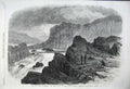 Old Antique Print 1861 Civil War America Great Water Fall Potomac River 19th