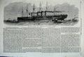 Old Antique Print 1861 Disaster Great Eastern Big Ship Towed Cork Harbour 19th