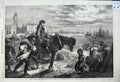 Original Old Antique Print Great Yarmouth 1861 Herring Boats Arriving Harbour