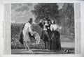 Original Old Antique Print 1861 Men Woman Romance Meeting Garden Sheepshanks