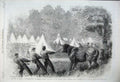Old Antique Print 1861 War America Killings Bullock Federal Camp Virginia 19th