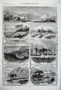 Original Old Antique Print 1861 Cinque Ports Dover Romney Hastings Rye Sandwich