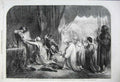 Original Old Antique Print 1861 Queen Philippa Edward Burgesses Calais Gilbert