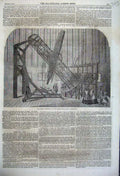 Original Old Antique Print 1861 Great Equatorial Royal Observatory Greenwich