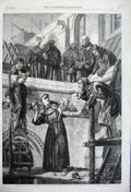 Old Antique Print 1861 Franciscan Sculptor Monks Exhibition Royal Academy 19th
