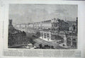 Original Old Antique Print 1861 Viaduct Sepulchre'S Church Hatton Garden Houses