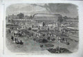 Original Old Antique Print 1861 South Kensington Gardens Conservatory Arcades
