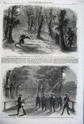 Old Antique Print 1861 Civil War America Federal Army Unionist Scouting 19th