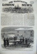 Original Old Antique Print 1862 Armstrong Guns Sleigh Brunswick Canada Weapons