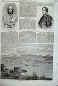 Old Antique Print 1862 Point Levi Battlements Quebec Baddeley John Locke 19th