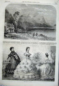 Old Antique Print Paris Fashion 1862 Benedict Opera Lily Killarney Hills 19th