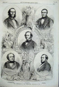 Original Old Antique Print 1862 Commissioners Exhibition Grancille Baring Dilke