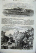 Original Old Antique Print Bic Island River Lawrence 1862 Bothwell Castle Clyde