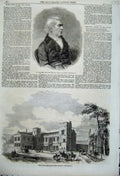 Old Antique Print 1862 Dr Hawtrey Provost School Buildings Eton College 19th