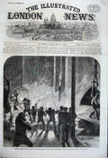 Old Antique Print 1862 Casting Cylinder Frigate Ship Agincourt Maudslay 19th