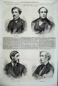 Original Old Antique Print 1862 Parliament Dufferin Earl Shelburne Portman Wood