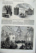 Original Old Antique Print 1862 St Luke Hospital Vocal Music Concert Byron Tomb