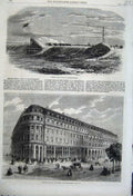 Old Antique Print Hotel De La Paix Paris 1862 Testing Guns Shoeburyness 19th