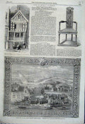 Old Antique Print 1862Alexander Pope Chair Whitehall Mark Lemon God House 19th