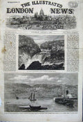 Old Antique Print 1862 Falls Riviere Loup Canada River Railway Terminus 19th
