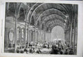 Old Antique Print 1862 International Exhibition Principal Dining Saloon 19th