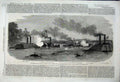Old Antique Print 1862 Fort Pillow Mississippi River Gun-Boats Van Dorn 19th