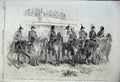 Original Old Antique Print Volunteer Brighton 1862 General Clyde Troops Salute