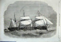 Original Old Antique Print 1862 Iron Clad Fleet Ship Steam Frigate Defence Guns