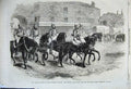 Original Old Antique Print 1862 Change HousehBrigade Life Guards Horse Barrack