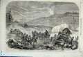 Old Antique Print 1862 Civil War America Baggage Wagons Potomac Carriage 19th