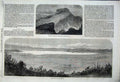 Original Old Antique Print 1862 Lake Tezcuco Mexico Summit Cofre Perote Mexico