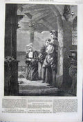 Original Old Antique Print 1862 Convent Shrine Nun Woman Children Frank Wyburd