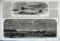 Original Old Antique Print 1862 Civil War America SouthwLife-Boat Wreck Ship